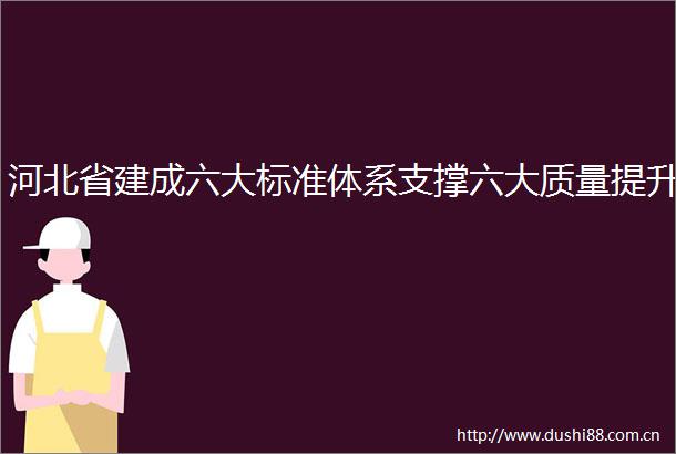 河北省建成六大标准体系支撑六大质量提升