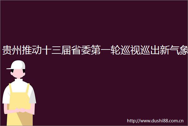 贵州推动十三届省委第一轮巡视巡出新气象