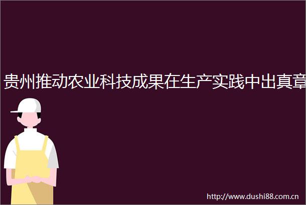 贵州推动农业科技成果在生产实践中出真章