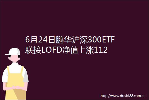 6月24日鹏华沪深300ETF联接LOFD净值上涨112