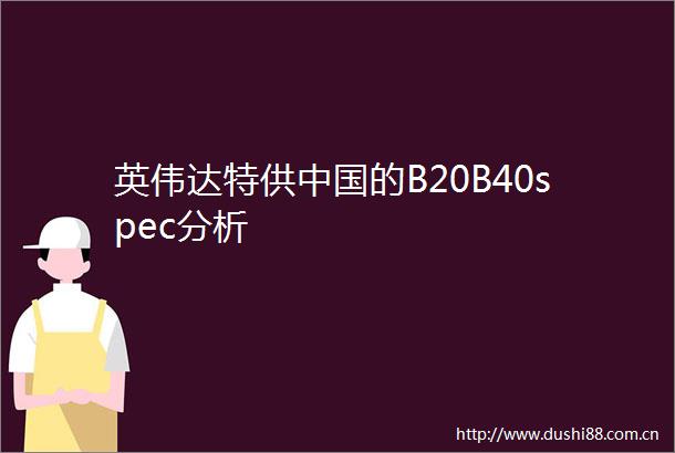 英伟达特供的B20B40spec分析