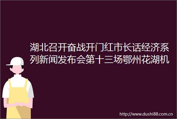 湖北召开奋战开门红市长话经济系列新闻发布会第十三场鄂州花湖机场加快打造国际一流航空货运枢纽