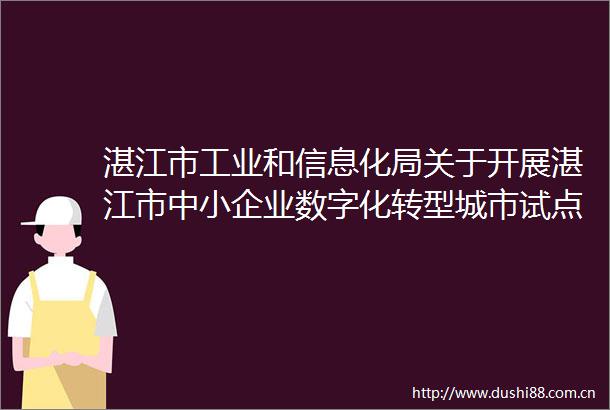 湛江市工业和信息化局关于开展湛江市中小企业数字化转型城市试点数字化牵引单位遴选增补申报工作的通知
