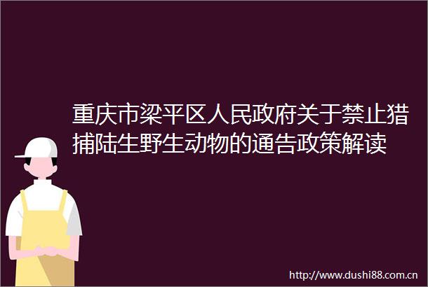 重庆市梁平区关于禁止猎捕陆生野生动物的通告政策解读