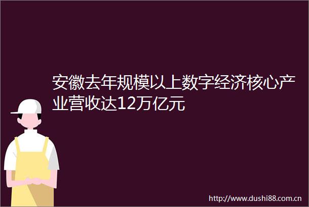 安徽去年规模以上数字经济核心产业营收达12万亿元
