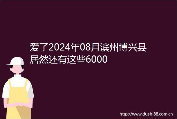 爱了2024年08月滨州博兴县居然还有这些6000