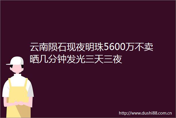 云南陨石现夜明珠5600万不卖晒几分钟发光三天三夜