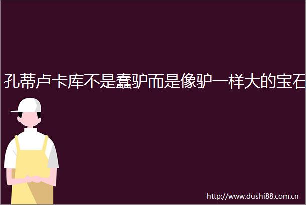 孔蒂卢卡库不是蠢驴而是像驴一样大的宝石