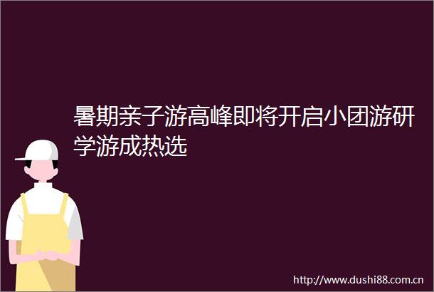 暑期亲子游高峰即将开启小团游研学游成热选