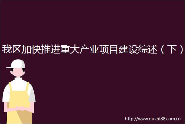我区加快推进重大产业项目建设综述（下）
