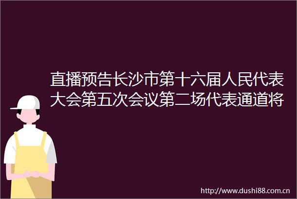 直播预告长沙市第十六届代表大会第五次会议第二场代表通道将于1月9日上午开启