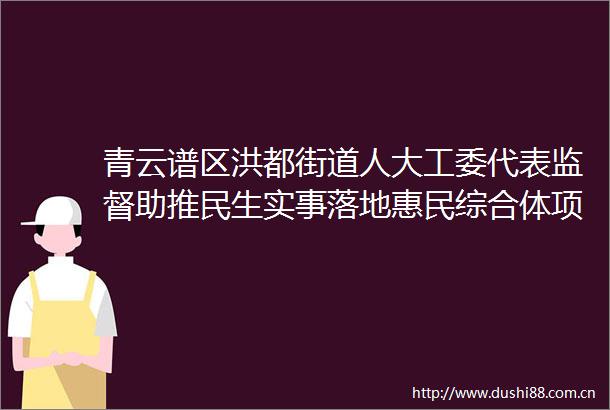 青云谱区洪都街道人大工委代表监督助推民生实事落地惠民综合体项目获群众点赞