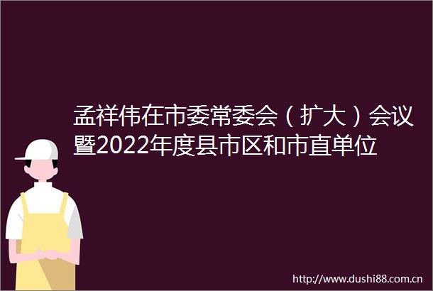 孟祥伟在市委常委会（扩大）会议暨2022年度县市区和市直单位一把手述责述廉会议上强调坚定不移扛起管党治党责任