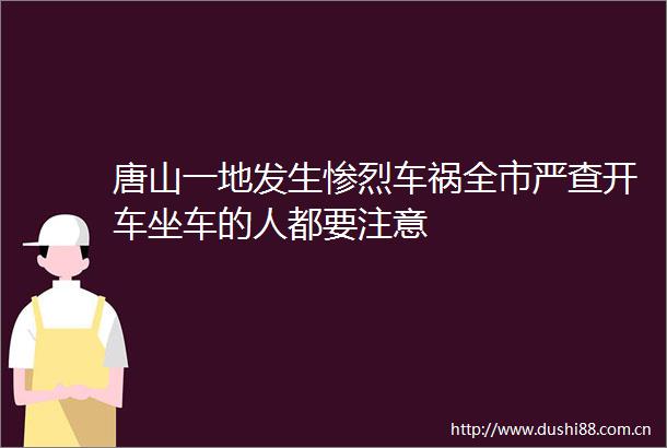 唐山一地发生惨烈车祸全市严查开车坐车的人都要注意