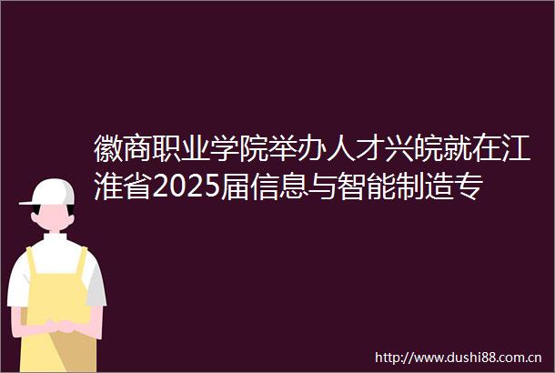徽商职业学院举办人才兴皖就在江淮省2025届信息与智能制造专科毕业生专场招聘会