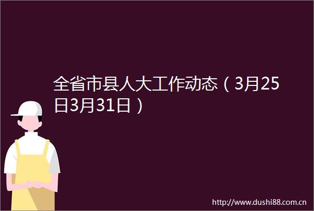 全省市县人大工作动态（3月25日3月31日）