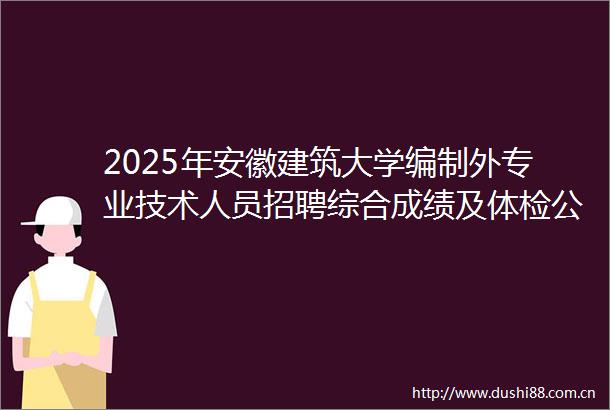 2025年安徽建筑大学编制外专业技术人员招聘综合成绩及体检公告