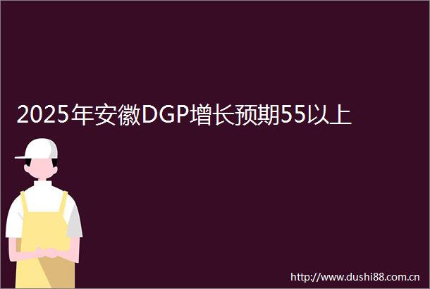 2025年安徽DGP增长预期55以上