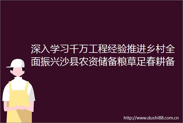 深入学习千万工程经验推进乡村全面振兴沙县农资储备粮草足春耕备耕有底气