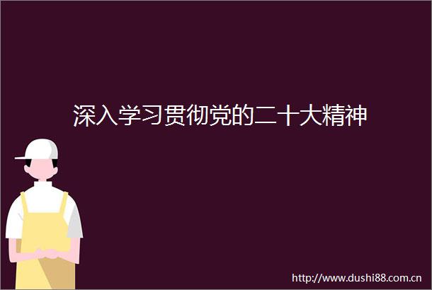 深入学习贯彻党的二十大精神
