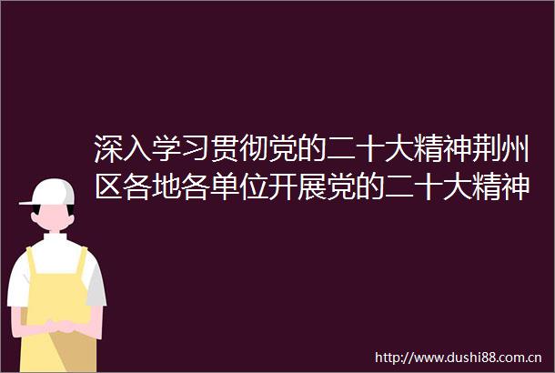 深入学习贯彻党的二十大精神荆州区各地各单位开展党的二十大精神专题宣讲报告会
