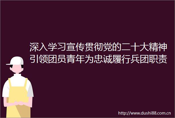 深入学习宣传贯彻党的二十大精神引领团员青年为忠诚履行兵团职责使命而团结奋斗