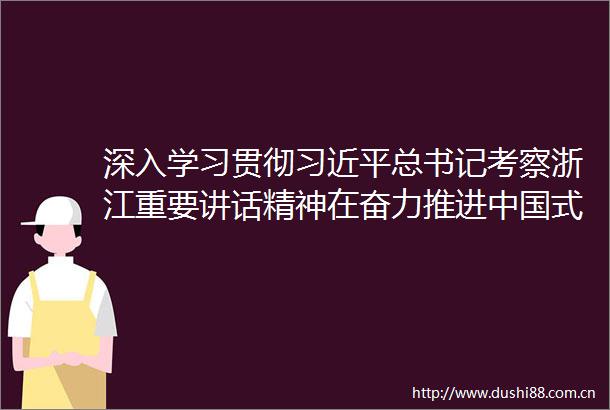 深入学习贯彻总书记考察浙江重要讲话精神在奋力推进式现代化新征程上勇当先行者谱写新篇章