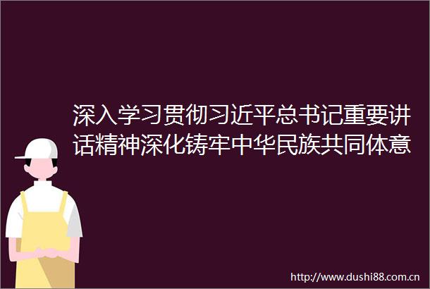 深入学习贯彻总书记重要讲话精神深化铸牢中华民族共同体意识宣传教育