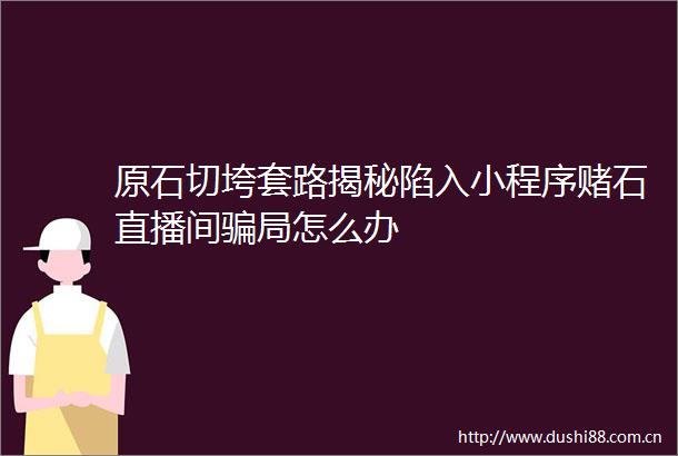 原石切垮套路揭秘陷入小程序赌石直播间局怎么办