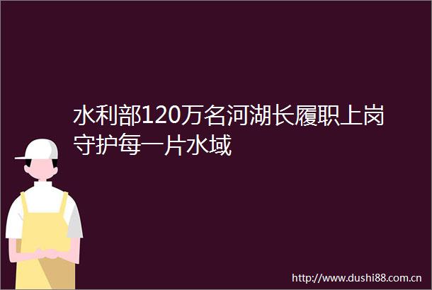 水利部120万名河湖长履职上岗守护每一片水域