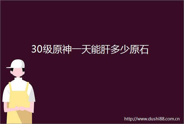 30级原神一天能肝多少原石