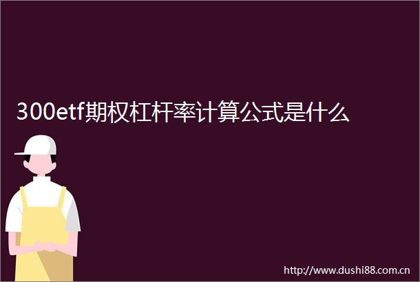 300etf期权杠杆率计算公式是什么