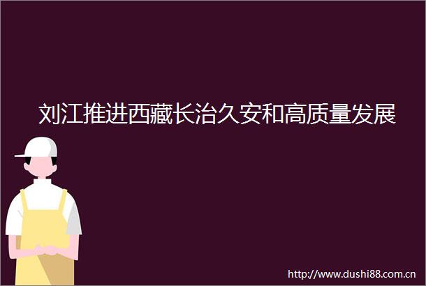 刘江推进西藏长治久安和高质量发展