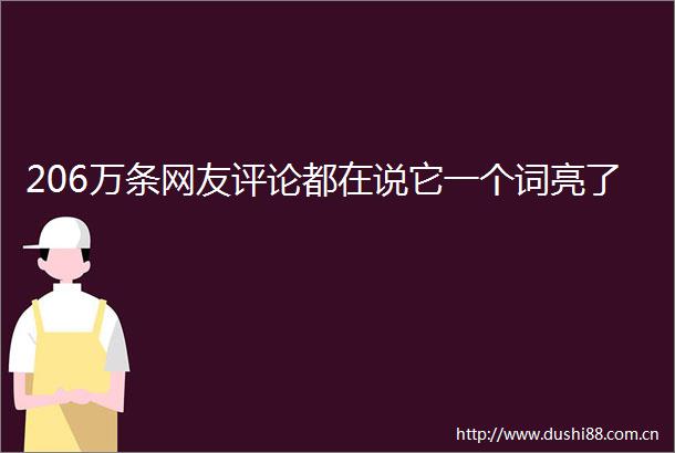 206万条网友评论都在说它一个词亮了