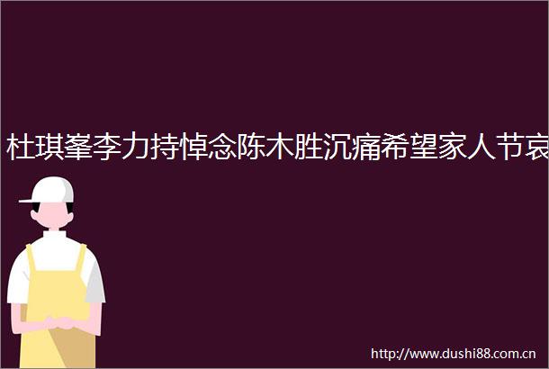 杜琪峯李力持悼念陈木胜沉痛希望家人节哀