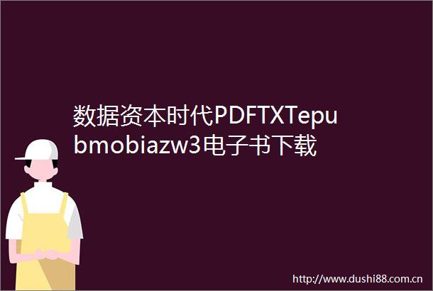 数据资本时代PDFTXTepubmobiazw3电子书下载