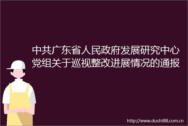 广东省发展研究中心党组关于巡视整改进展情况的通报
