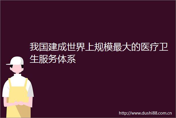 我国建成世界上规模最大的医疗卫生服务体系