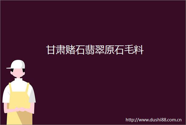 甘肃赌石翡翠原石毛料
