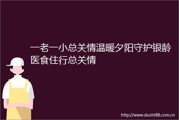 一老一小总关情温暖夕阳守护银龄医食住行总关情