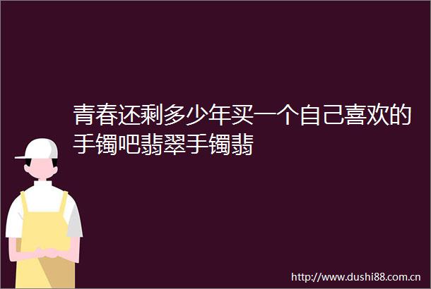 青春还剩多少年买一个自己喜欢的手镯吧翡翠手镯翡