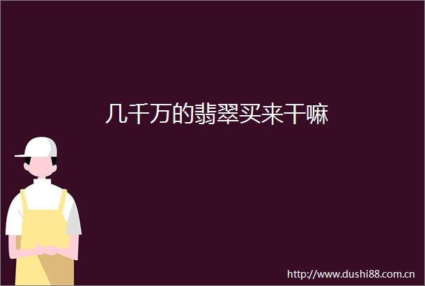几千万的翡翠买来干嘛