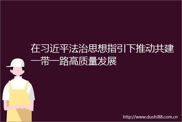 在法治思想指引下推动共建一带一路高质量发展