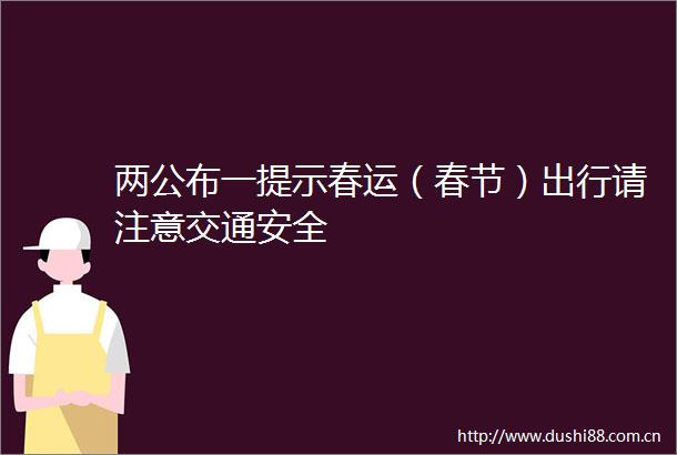 两公布一提示春运（春节）出行请注意交通安全