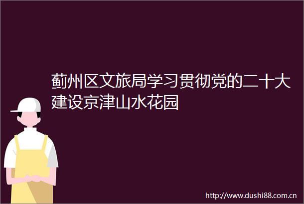 蓟州区文旅局学习贯彻党的二十大建设京津山水花园