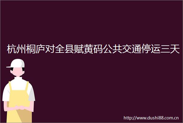 杭州桐庐对全县赋黄码公共交通停运三天
