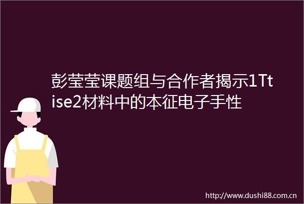 彭莹莹课题组与合作者揭示1Ttise2材料中的本征电子手性