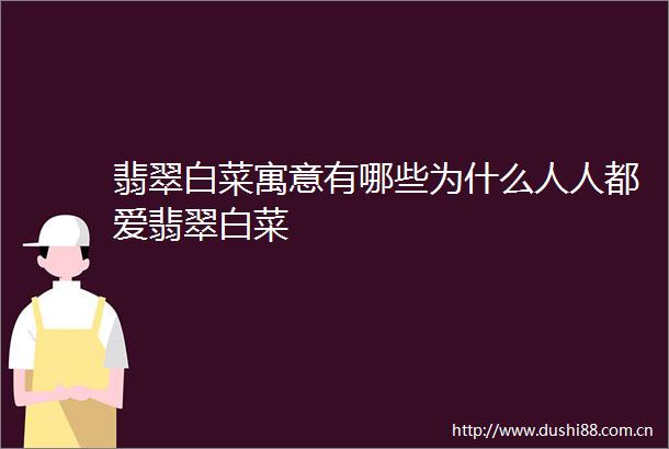 翡翠白菜寓意有哪些为什么人人都爱翡翠白菜
