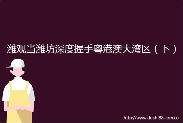 潍观当潍坊深度握手粤港澳大湾区（下）