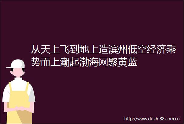 从天上飞到地上造滨州低空经济乘势而上潮起渤海网聚黄蓝